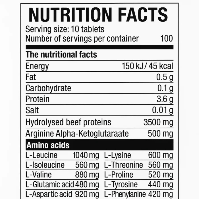 Kevin Levrone Anabolic Beef Amino Nutrition Facts