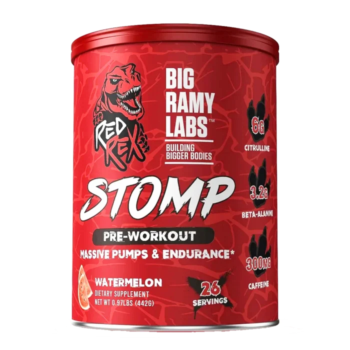 عبوة RED REX STOMP بري ووركاوت من BIG RAMY LABS