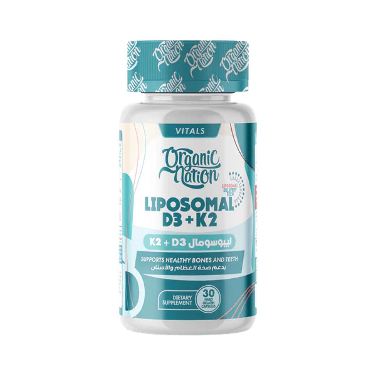 Organic Nation – Liposomal D3+K2 4000IU + 100mcg عبوة مكمل ليبوزومال D3+K2 من Organic Nation – 30 كبسولة