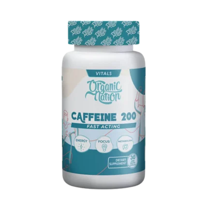 عبوة كافيين 200 سريع المفعول من Organic Nation – 30 كبسولة