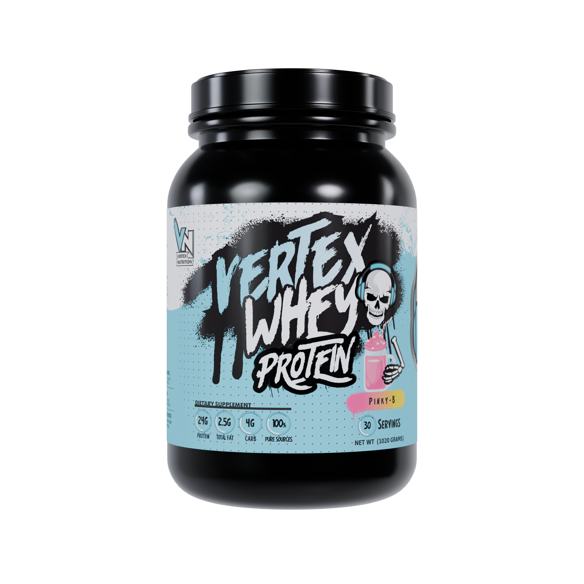 Vertex Whey Protein Concentrate – 1065g – 28 servings عبوة Vertex Whey Protein – نكهة Pinky-B