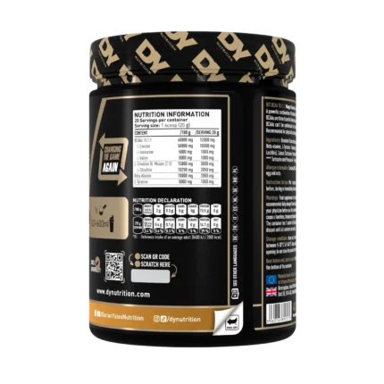 عبوة HIT BCAA 10:1:1 من DY Nutrition بنكهة المانجو، تركيبة قوية لدعم الأداء الرياضي والاستشفاء.