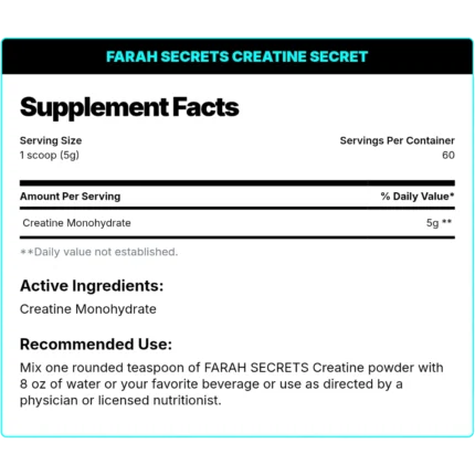 Farah secret كرياتين مونوهيدرات ميكرونيزد